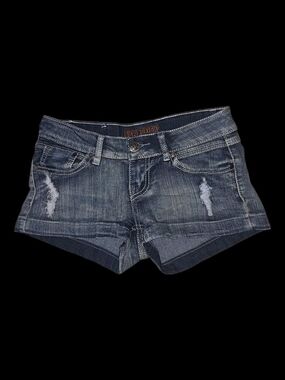 Free Culture Distressed Low-Rise Denim Booty Shorts - Women's Size 1